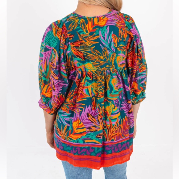 J. Marie The Asher Puff Sleeve Tunic Size Small NWT - Picture 7 of 13